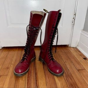 Knee High Cranberry Dr. Martens Made in England